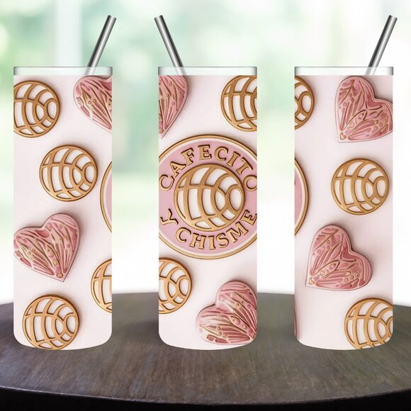 Cafecito y Chisme Sublimation Stainless Steel 20oz Skinny tumbler - Picture 1 of 5